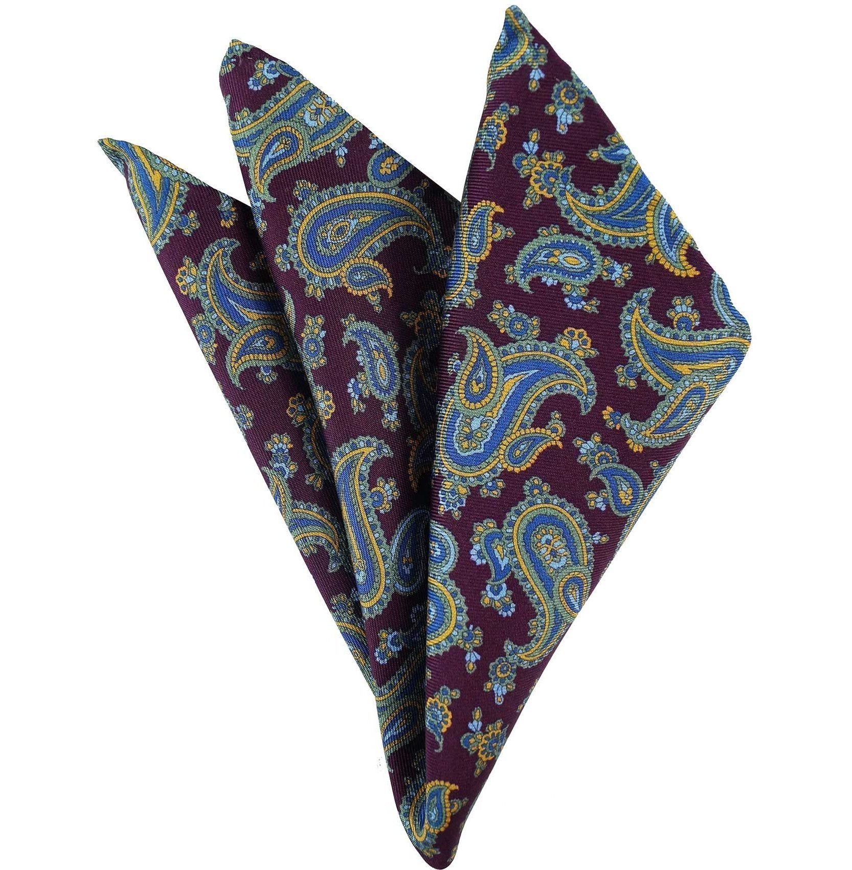 Burgundy cashmere pocket square - immagine 4