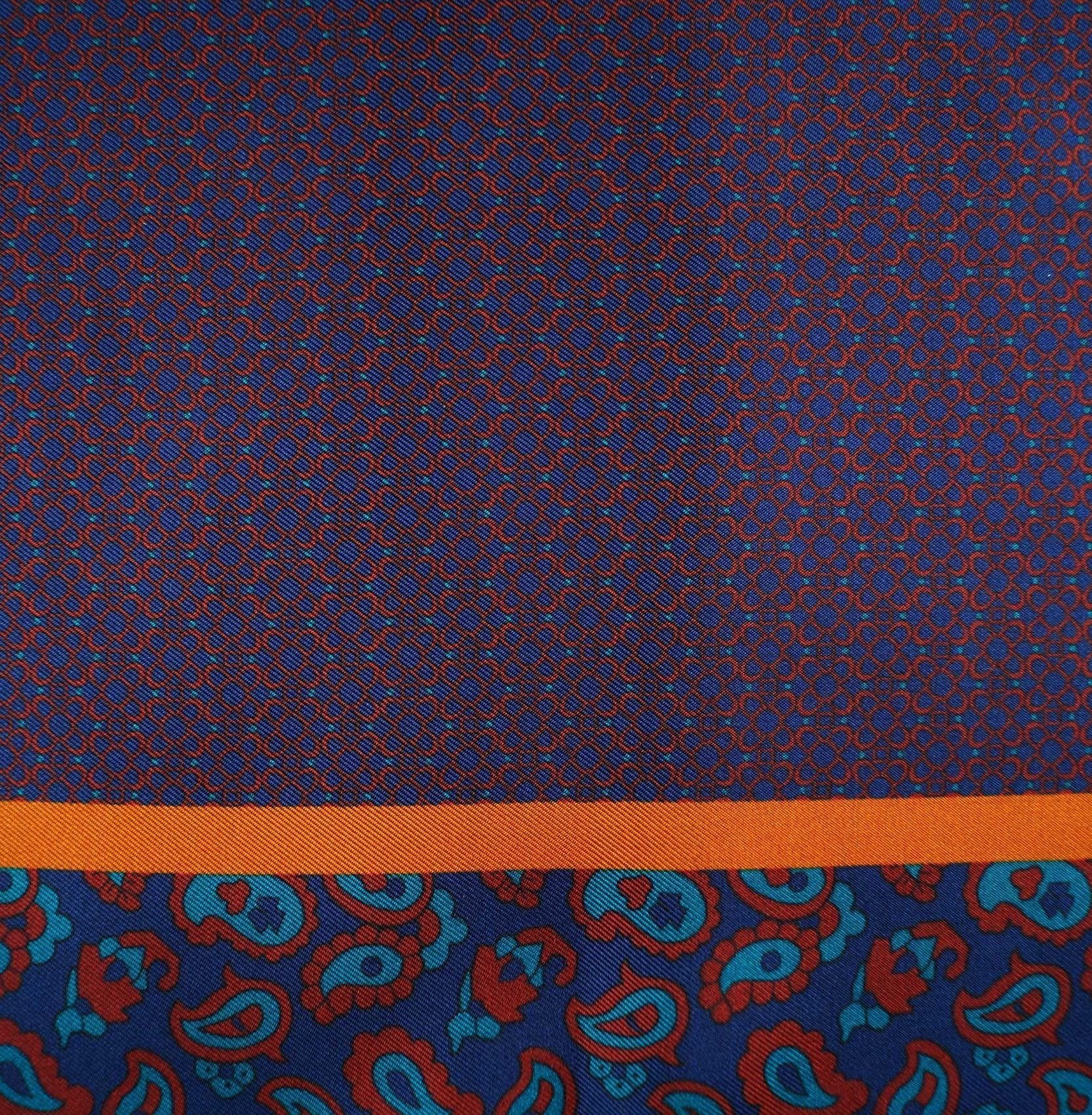 Patterned orange and purple pocket square - immagine 4