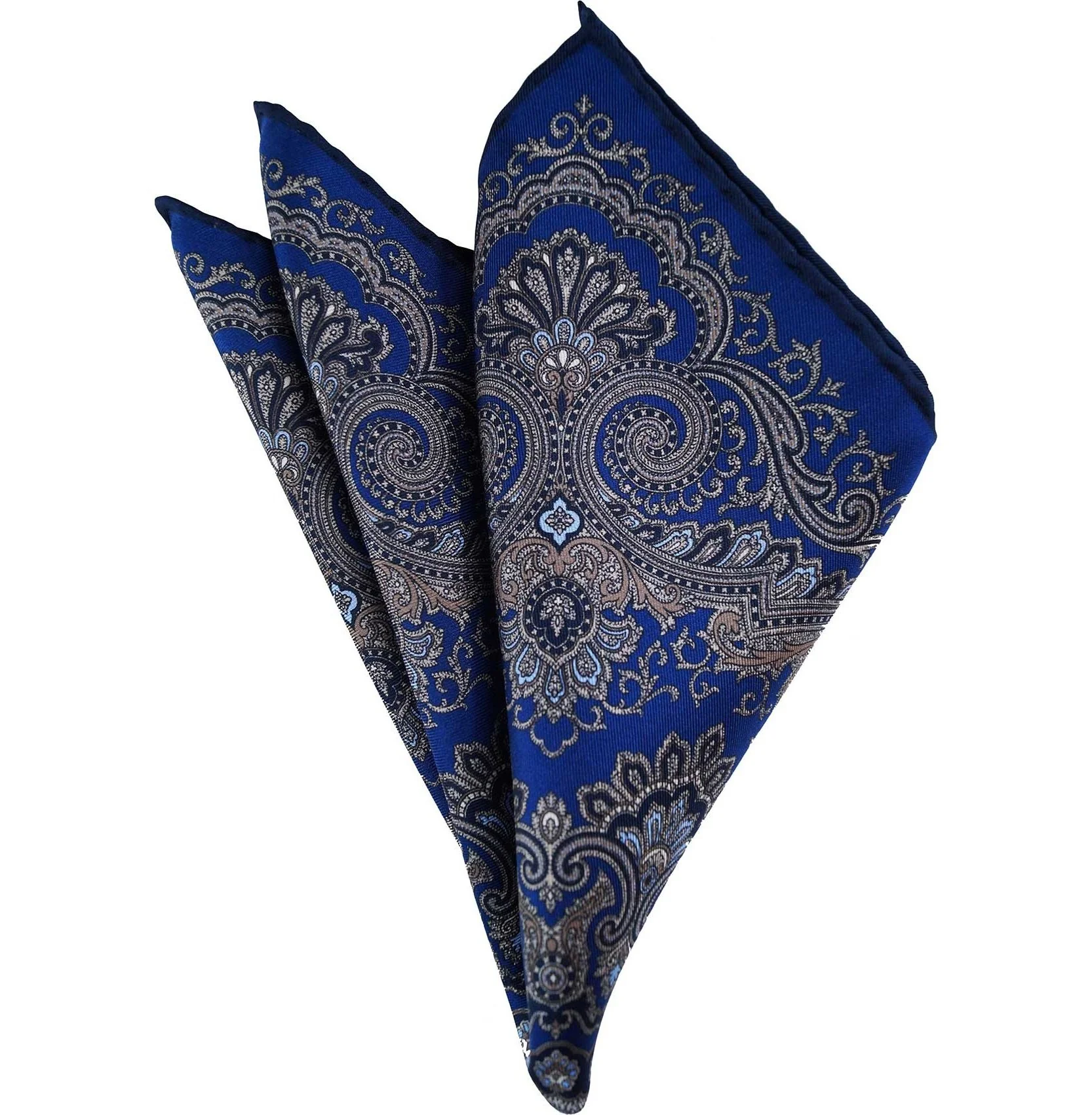 Patterned blue and gray pocket square - immagine 4