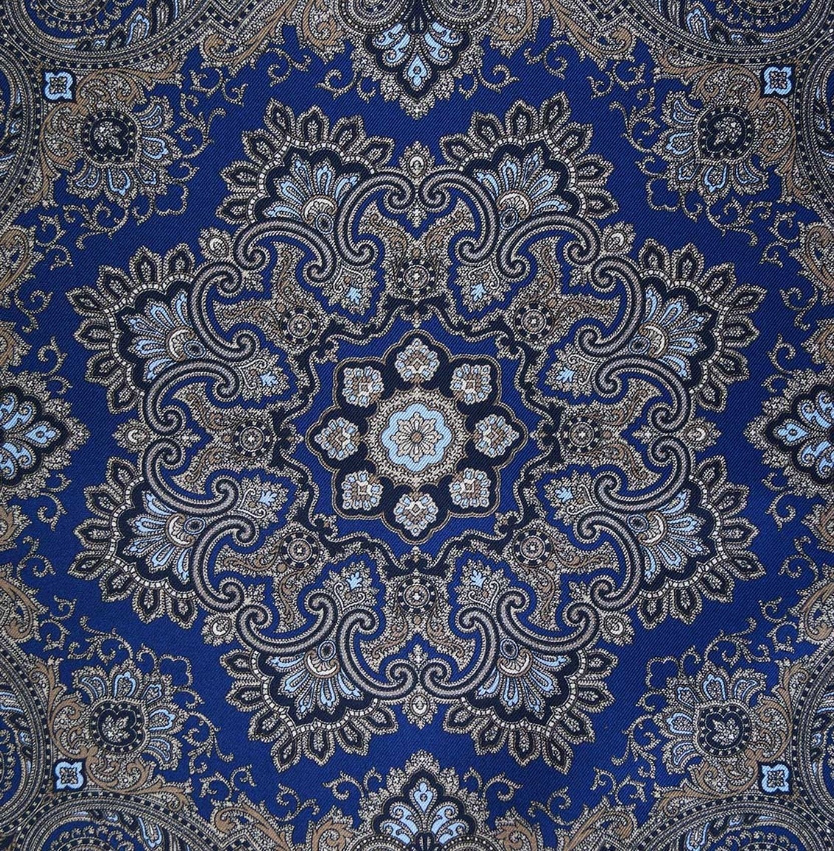 Patterned blue and gray pocket square - immagine 2