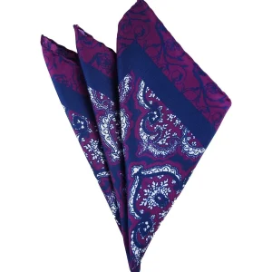Purple patterned pocket square