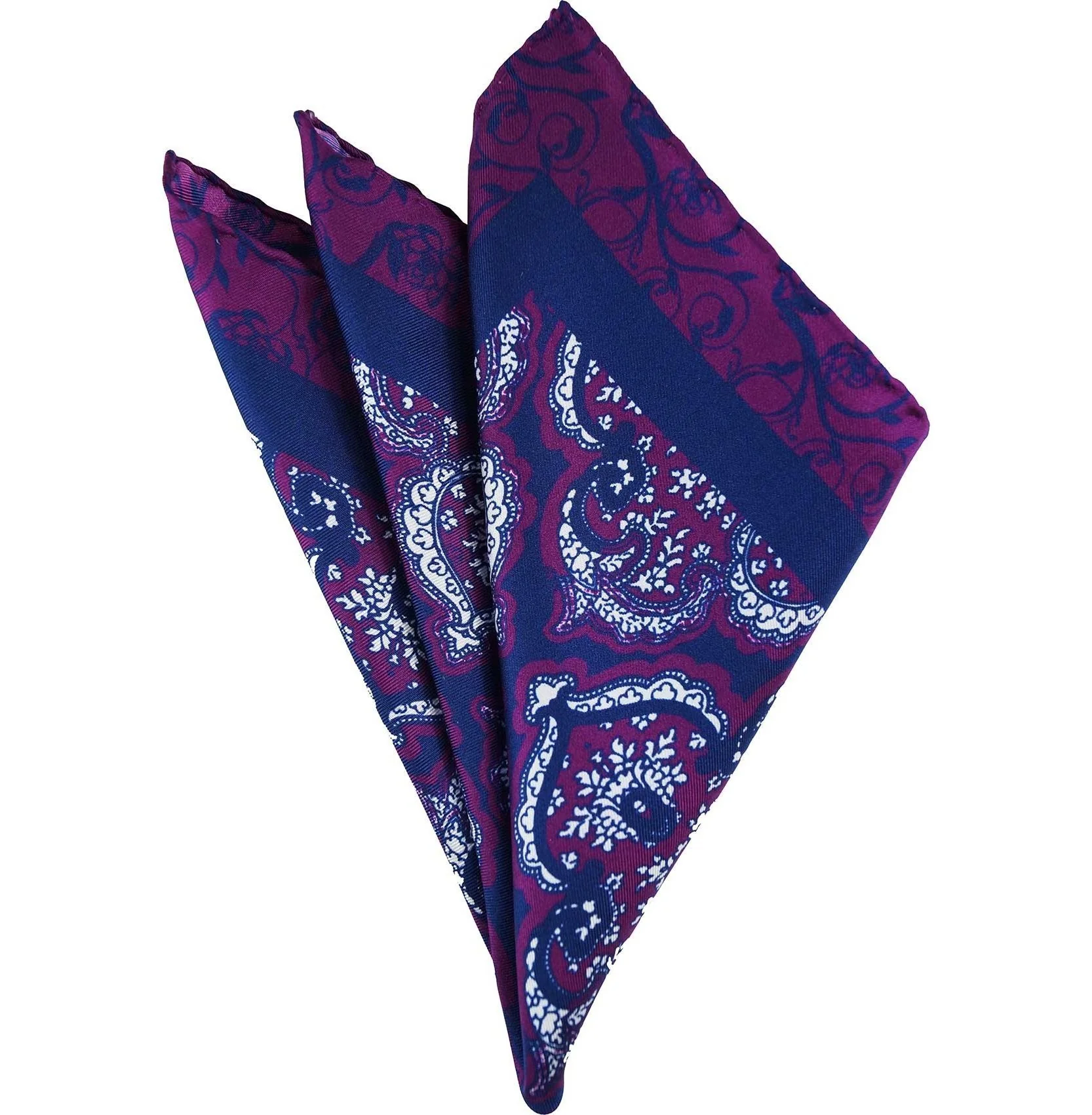 Purple patterned pocket square