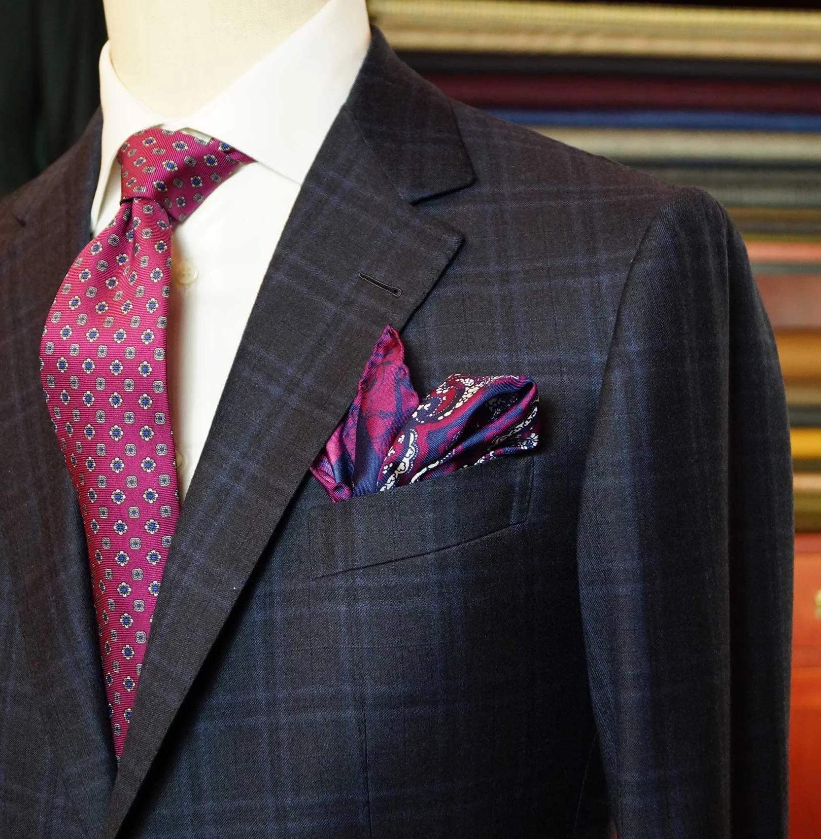 Purple patterned pocket square - immagine 6
