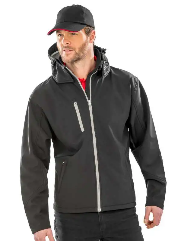 RER230M TX Performance Hooded Softshell Jacket | Result | Giacca Softshell | Giubbotto | Uomo | con Tasche | con Cappuccio | 320 gr/m2