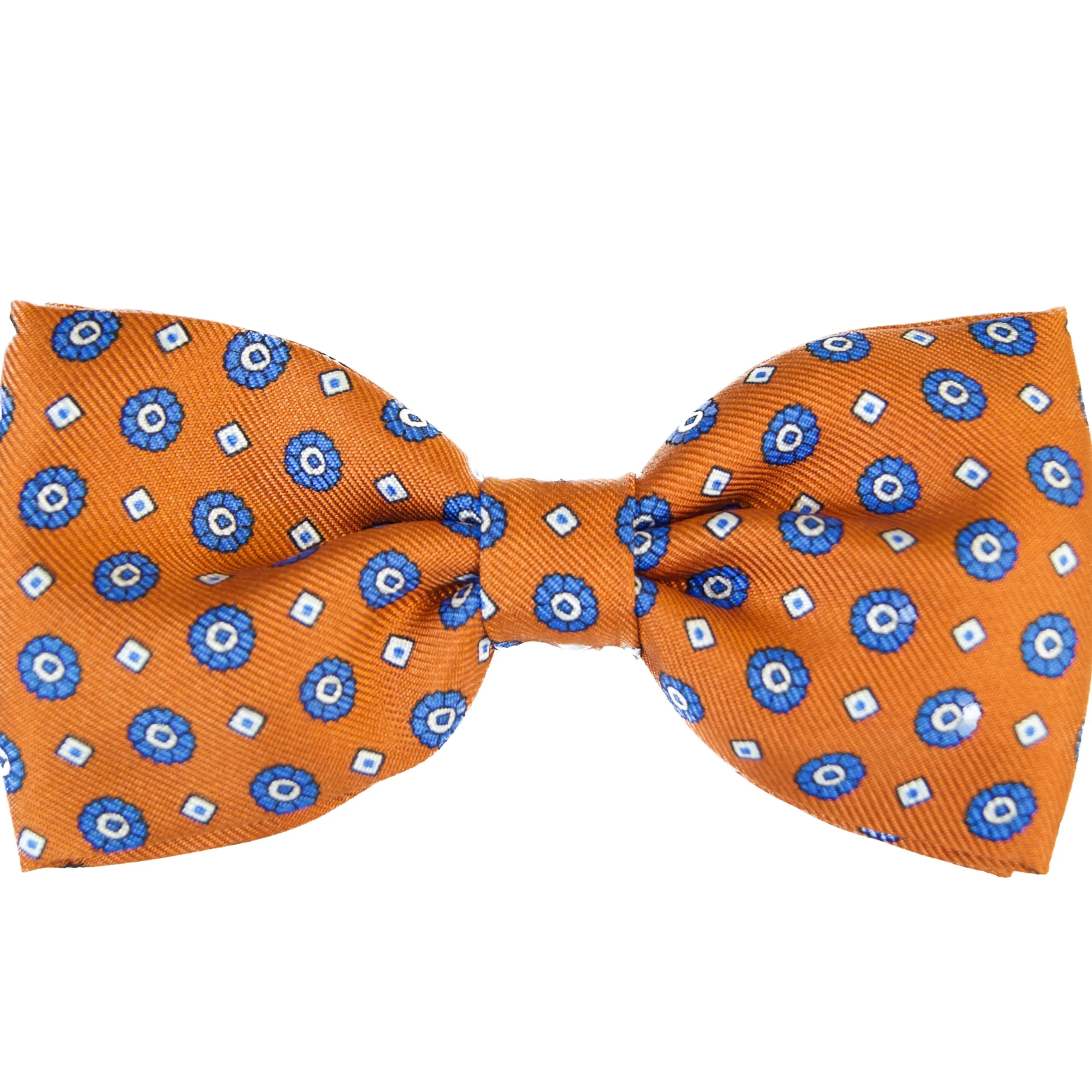 PRE-KNITTED BOWTIE COPPER SILK WITH CLASSIC MEDALLION PATTERN - immagine 2