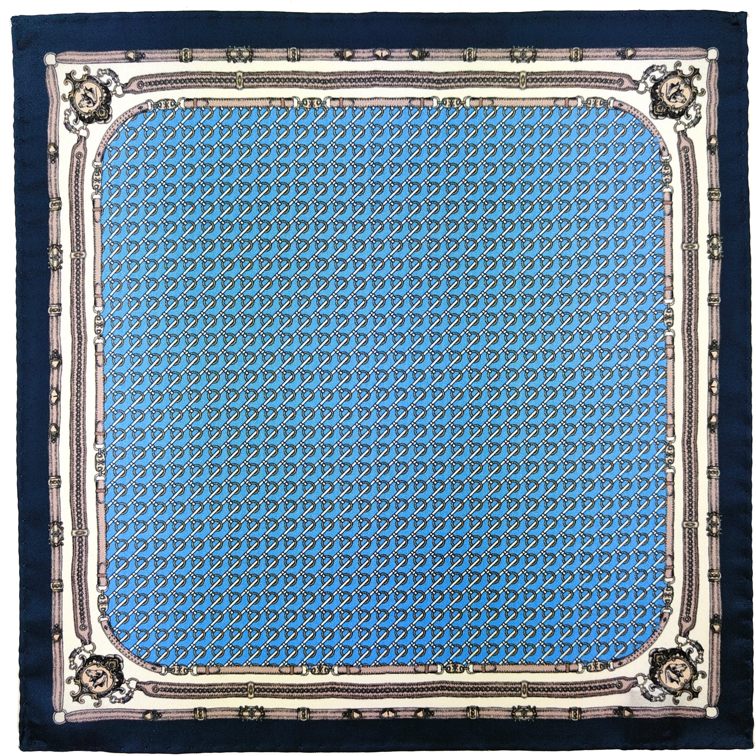 Pochette fondo azzurro con micro fantasia e cornice reale - immagine 2